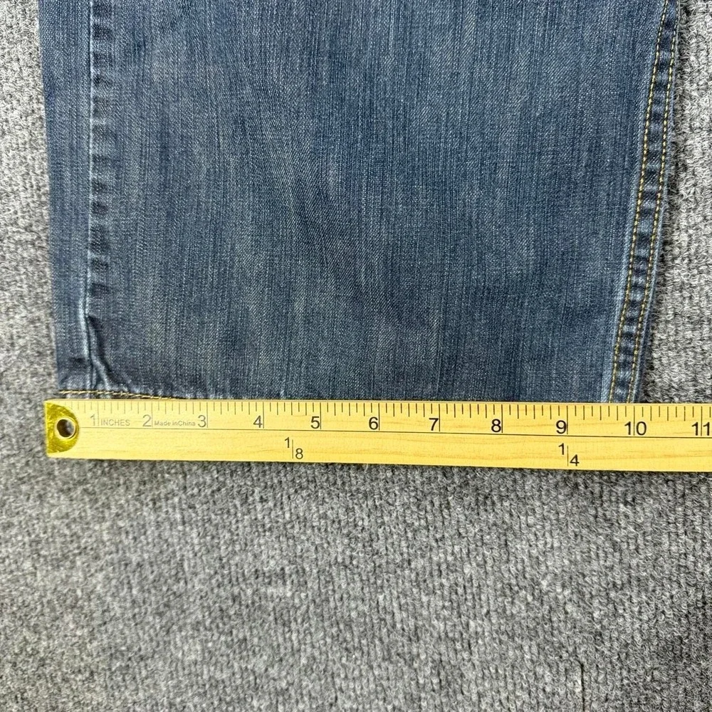 Levi's 569 Loose Straight Dark Wash Jeans Distressed Size 40x30 Stretch